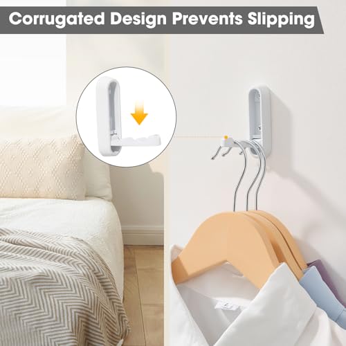 Dntorx Folding Wall Hooks, 2 Pack, White, Zinc Alloy, Heavy Duty Coat Hooks - color: White, size: 2 Pcs