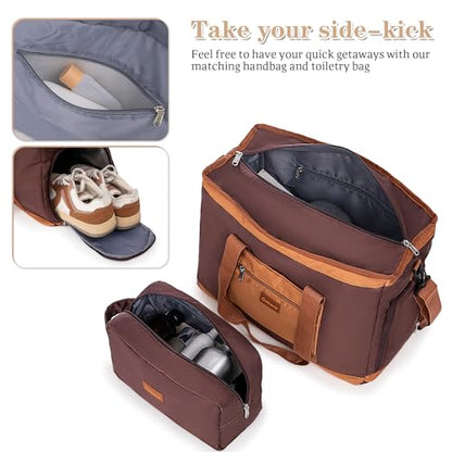 Cobens Luggage Sets 5 Piece, Suitcases with Wheels, 20"/24"/28",Burgundy - color: Red, size: 5 Piece Sets (20/24/28/DB/TB)