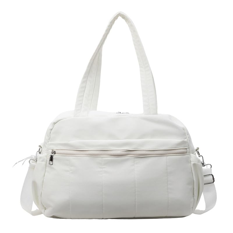 Gym Bag Sport Duffel Overnight Weekender Travel Bag, White - color: M5-White