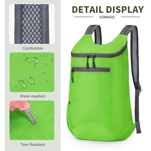 Lightweight Foldable Backpack,Travel Hiking Daypack Packable Bag - color: Green