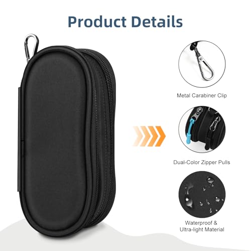 FINTIE Double Sunglasses Case, Soft Portable Eyeglasses Pouch with Clip - color: Black