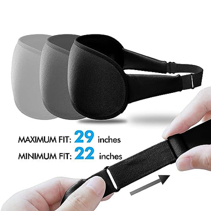Sleep Mask for Men and Women, 3D Blackout Eye Mask for Side Sleepers, Ebony - color: Ebony