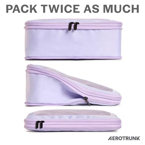 Aerotrunk Compression Packing Cubes for Travel, 6-Pack, Purple - color: Purple, size: 6-Pack