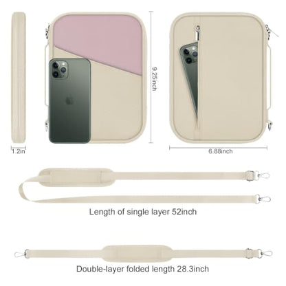 RFID 차단 기능이 있는 여행용 가족 여권 홀더, 여행 필수품 정리함 파우치 백, 여행용 가벼운 여권 지갑, 여성 및 남성용 필수 액세서리, 베이지+핑크 2, 경량 - color: 베이지+핑크 2, size: 라지