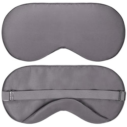 Sleep Mask - Dark Gray, 100% Viscose Derived from Bamboo - Lightweight Eye Mask with Adjustable Strap - Blackout Sleeping Blindfold for Women & Men - Comfortable Light Blocking Eye Cover - color: 100% Bamboo Viscose, Dark Gray