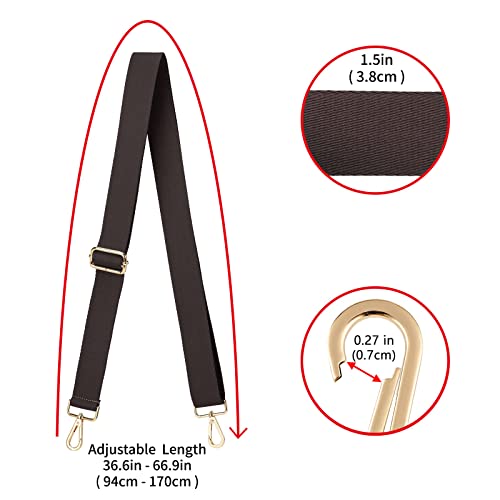 ZOOEASS Wide Shoulder Strap (Solid),Adjustable Replacement Belt Crossbody Canvas Bag Handbag - color: Coffee