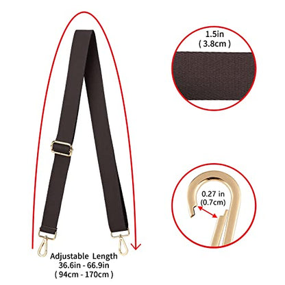 ZOOEASS Wide Shoulder Strap (Solid),Adjustable Replacement Belt Crossbody Canvas Bag Handbag - color: Coffee