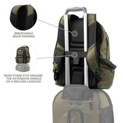 Travelpro Bold Softside Checked Large Luggage & Backpack Set, Olive/Black - color: Olive, size: Large