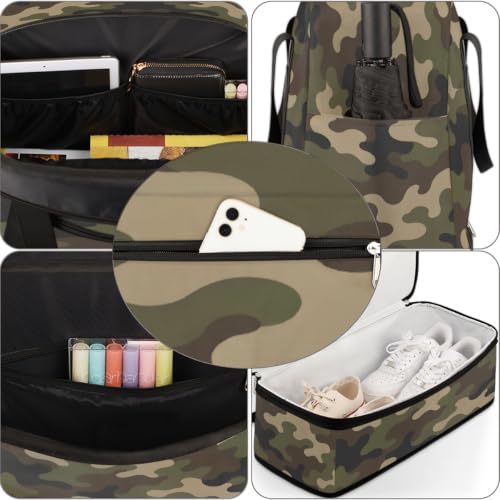 Camo Travel Duffle Bags With Shoes Compartment Weekender Overnight Bag - color: print 15