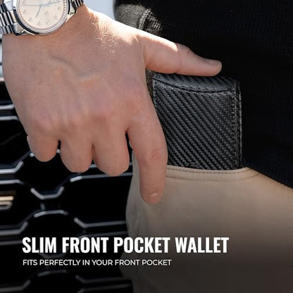 Kingly Cash Pocket Slim Wallet for Men, RFID Blocking, Carbon Fiber - color: Carbon Fiber