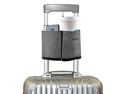 riemot Luggage Travel Cup Holder Free Hand Suitcase Drink Carrier Grey - color: 1. Hook & Loop: Grey