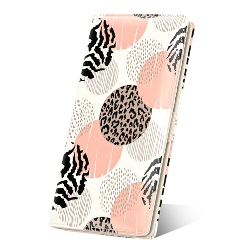 Womens Wallet, RFID Slim Wallet, Credit Card Holder Purse, Leather Bifold - color: Boho Leopard Print