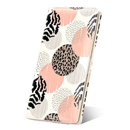 Womens Wallet, RFID Slim Wallet, Credit Card Holder Purse, Leather Bifold - color: Boho Leopard Print