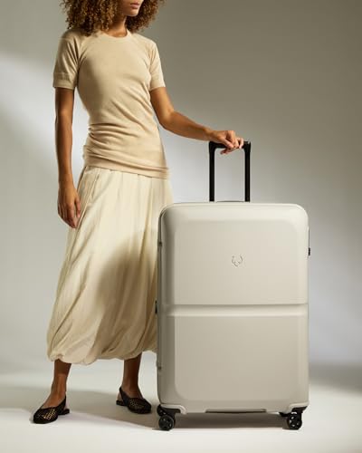 ANTLER - Single Stripe Hardside Luggage 32 Inch Large Suitcase - Durable, Lightweight & Expandable, 4 Spinner Wheels - Adjustable Handle, TSA Lock - Taupe - color: Taupe, size: Large