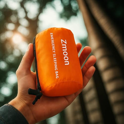Zmoon Emergency Sleeping Bag Survival Bag, Portable Waterproof Thermal Bivy Sacks,Bivvy Bags,Camping Mylar Sleeping Bag Survival Gear Emergency Blankets Survival Shelter - size: Orange Pack of 2