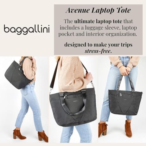 Baggallini Avenue Tote - 12x18 Laptop Tote Bag for Women - Lightweight Work Travel Carry On Bag - color: Beach