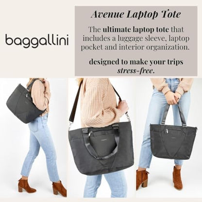 Baggallini Avenue Tote - 12x18 Laptop Tote Bag for Women - Lightweight Work Travel Carry On Bag - color: Beach
