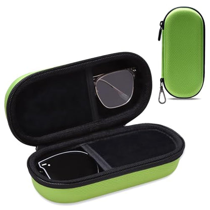 L LTGEM Hard Double Eyeglass Case, Travel Sunglasses Storage Case for Men Women,Includes Cleaning Cloth and Screwdriver - color: Green