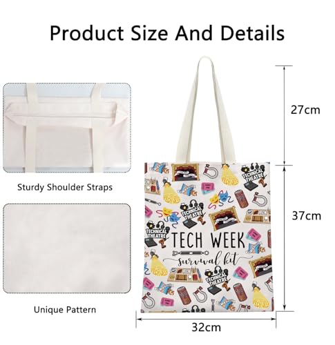POFULL Theatre Tech Week Gift Tech Week Survival kit Tote Bags Theatre Lover Gift (Tech Week Tote Bag) - color: Tech Week Tote Bag