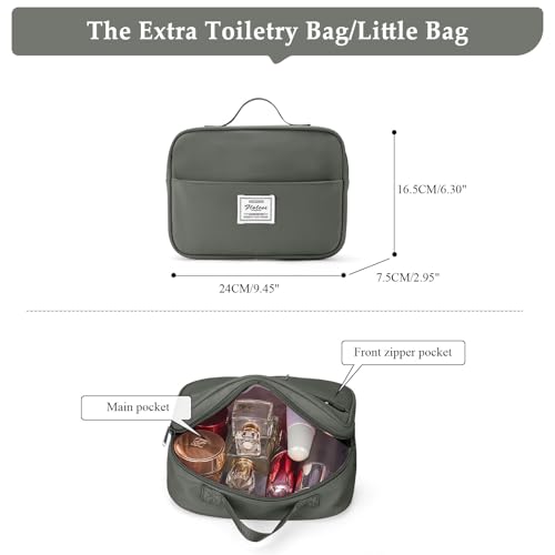 Weekender Bags for Women, Personal Item Travel Bag with Shoes Compartment - color: Olive Green, size: Large