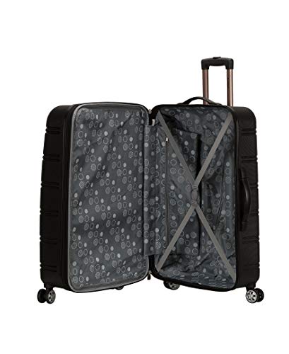 Rockland Melbourne Hardside 3 Piece Expandable Spinner Wheel Luggage Set, (20"/24"/28"), Black - color: Black, size: 3 Piece (20"/24"/28")