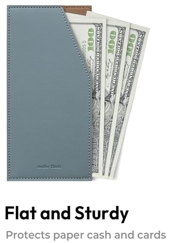 carrotez PU Leather Card & Cash Envelope for Travel and Budgeting Fog Blue - color: Fog Blue