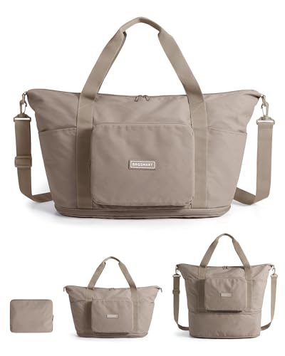 BAGSMART 접이식 여행 가방, 37L 확장 가능한 개인 물품 가방, 낙타, 접이식 확장형 여행용 가방 - color: 낙타
