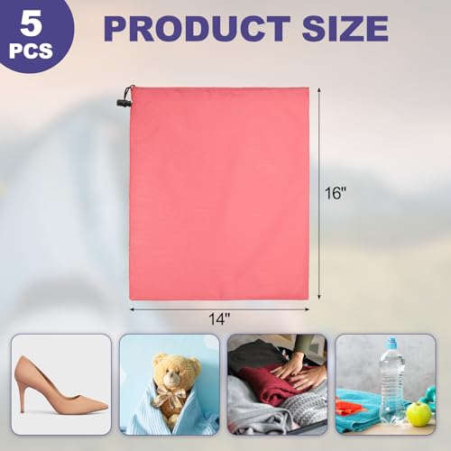 uxcell 210D Polyester Drawstring Bag w/Toggle,14x16 Inch Bag,Pink - color: Pink, size: 14x16inch