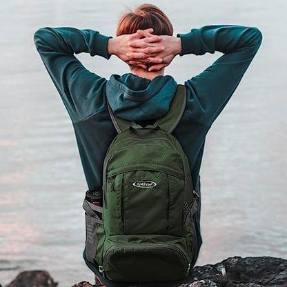 G4Free 40L Lightweight Packable Hiking Backpack, Waterproof Travel Daypack - color: Green