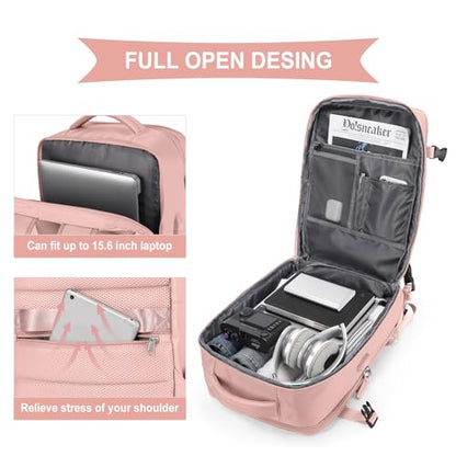 coowoz Carry On Backpack Women Men Travel Backpack Airline Approved Laptop Backpack Sport Rucksack - color: B-pink