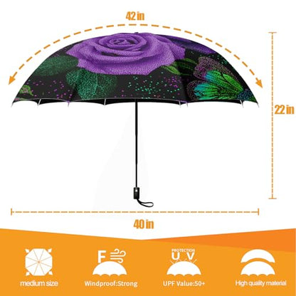 Folding Umbrella, Automatic Small Compact, Sun & Rain - color: MT79