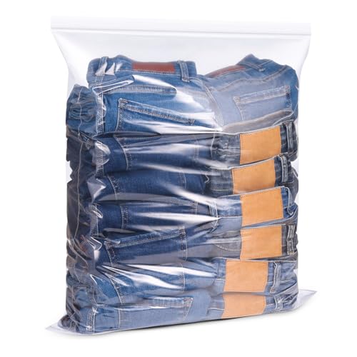 20 Count 18" x 24" Large 5 Gallon Plastic Zipper Storage Bags, 5 Gallon Clear Reclosable Storage Bags Great for Clothes, Shoes, Travel (4.72 Mil Thick) - size: 5 Gallon (20 Count)