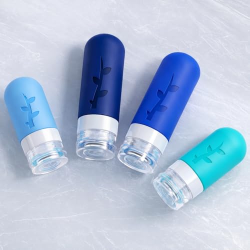 Tocelffe 18pack Travel Bottles for Toiletries,TSA Approved Silicone Travel Containers jar for Toiletries,Leak Proof Refillable Liqus Shampoo And Conditioner Essentials toiletry - color: Blue