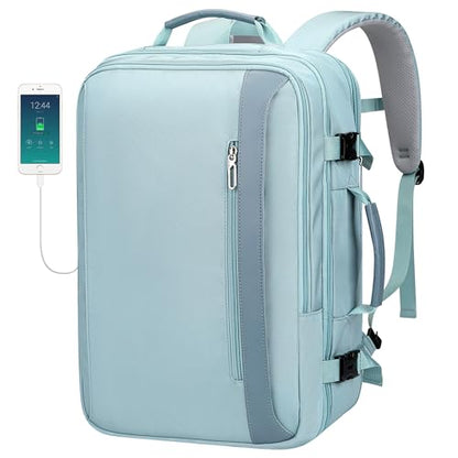 PIJUSHI Travel Backpack, TSA Carry On Bag Flight Approved, Fits 16" Laptop - color: Blue