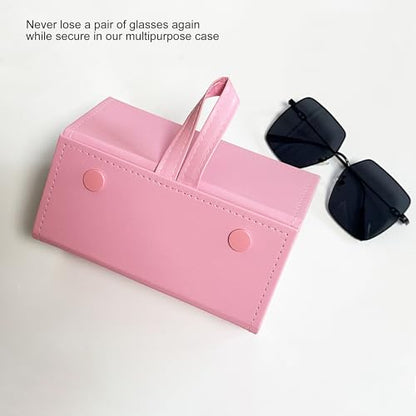 Longjet Sunglasses Organizer Travel Glasses Case Eyeglasses Storage Box - color: Pink