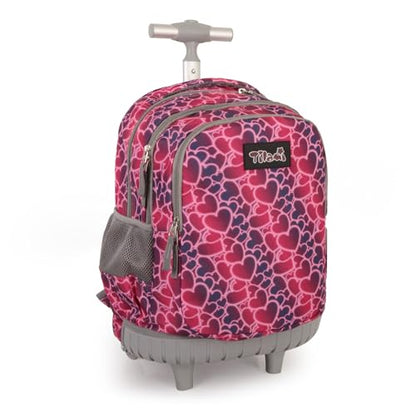 Tilami Rolling Backpack for Boys and Girls,Hearts - color: Hearts