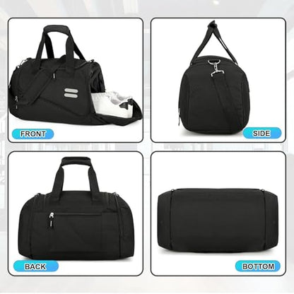Urbanstand Gym Bag for Men & Women - 30L Duffle Bags with Shoe Compartment - color: Black