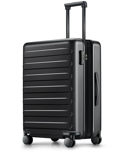 NINETYGO Carry On Luggage, Black, Rhine Max, 20 Inch - color: 01-Black (Expandable), size: Carry-On 20-Inch