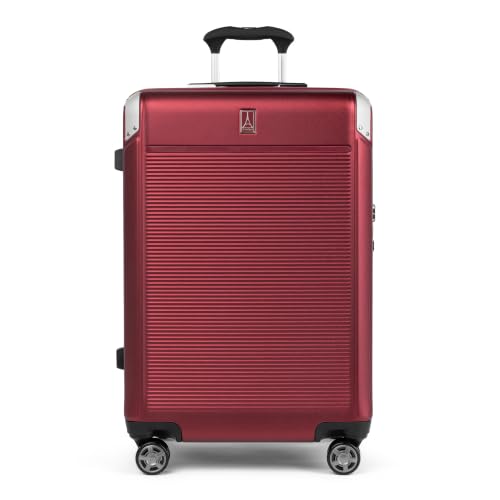 Travelpro Platinum Elite Hardside Expandable Checked Luggage, 8 Wheel Spinner, TSA Lock, Hard Shell Polycarbonate Suitcase, Daring Red, Checked Medium 25-Inch - color: Daring Red, size: Checked- Medium 25-Inch