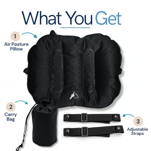 Adjustable Inflatable Lumbar Support Pillow for Airplane, Car & Office