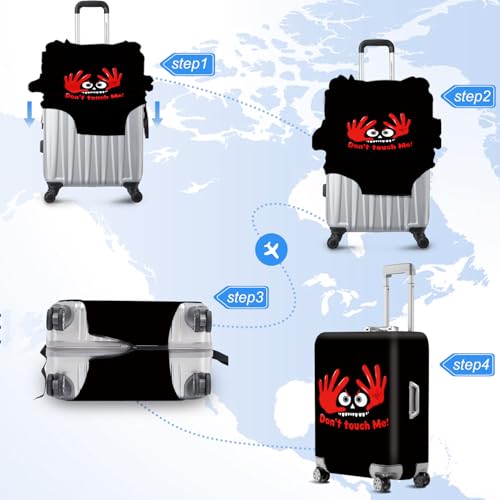ANNA QUEEN Travel Luggage Cover Suitcase Protector Suitcase Cover Anti-Scratch,Stretchable Bag Cover Washable Durable Polyester - color: Don't touch me-red, size: L(fits 28-30Inch suitcase)
