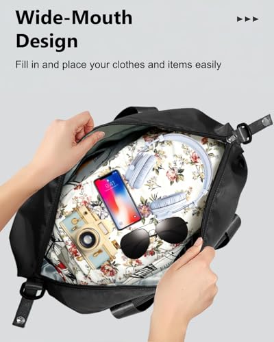 Foldable Travel Bag,Travel Duffle Bag,Foldable Duffle Bag for Travel - color: Black