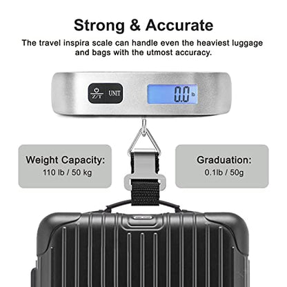 travel inspira Luggage Scale, Portable Suitcase, Weighing Scales - color: Silver 2PC