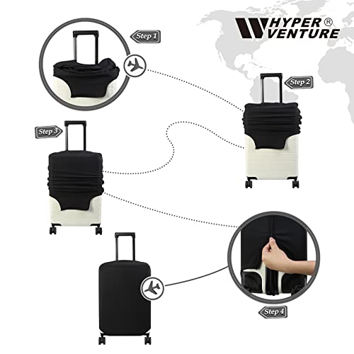HYPER VENTURE Travel Luggage Cover Suitcase Protector Fits 18-22 Inch, S - color: Black, size: S