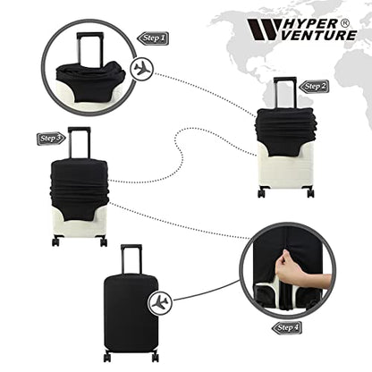 HYPER VENTURE Travel Luggage Cover Suitcase Protector Fits 18-22 Inch, S - color: Black, size: S