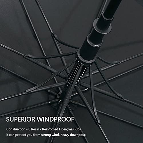 G4Free 47/54/62/68/72 Inch Golf Umbrella Windproof Auto Open Large Umbrella - color: Black, size: 68 inch