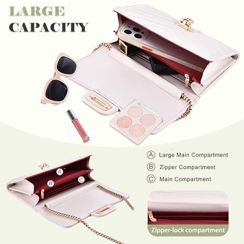 Small Crossbody Bag Sling Bag, Phone Holder for Women - color: Beige White