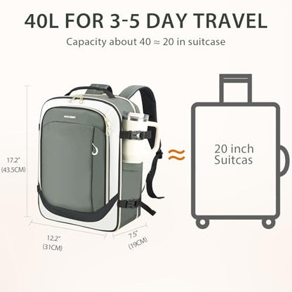 KROSER Laptop Backpack Computer Backpack 17 Inch Men-Beige/Army Green/Black - color: Beige/Army Green/Black