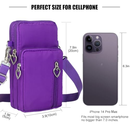 Small Crossbody Bags for Women, Universal Pouch Wallet Cell Phone Purse Lightweight Pockets Handbags Mini Shoulder Bag - color: 01 Purple