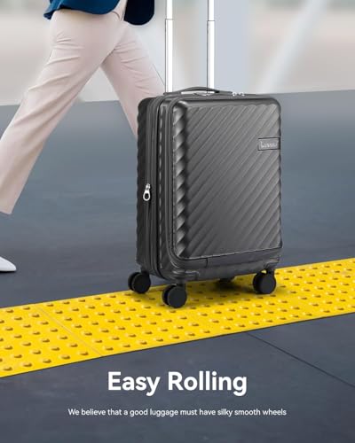 LUGGEX Front Compartment Carry On Set, Gunmetal, 20" + Tote - color: Gunmetal
